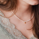 Pearl & Tag necklace women