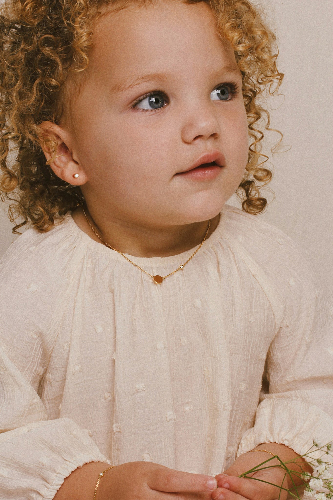Circle and diamond necklace baby - Galore jewelry