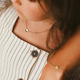 Circle and diamond necklace petite - Galore jewelry