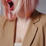 Circle and diamond necklace women - Galore jewelry