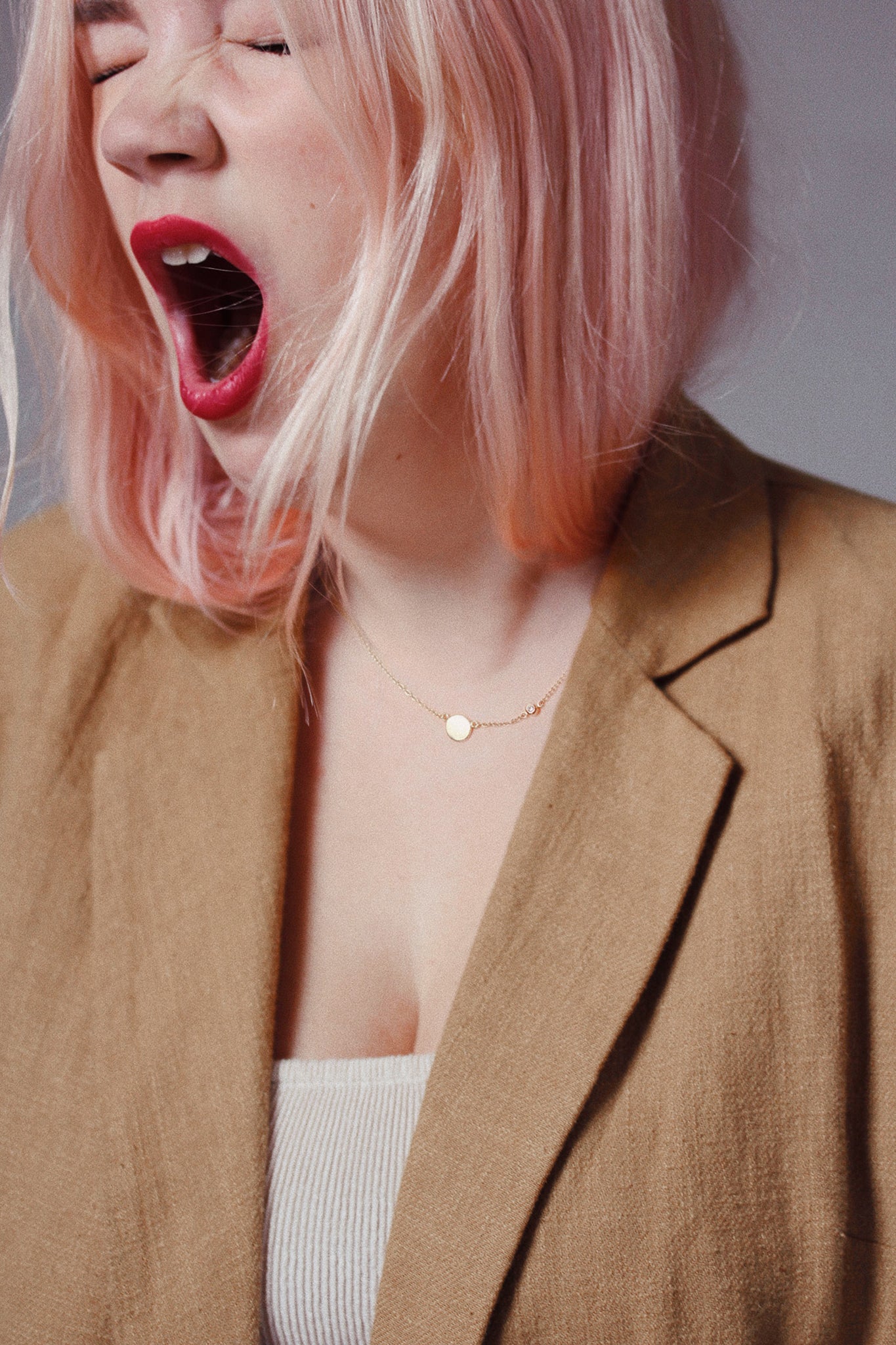 Circle and diamond necklace women - Galore jewelry