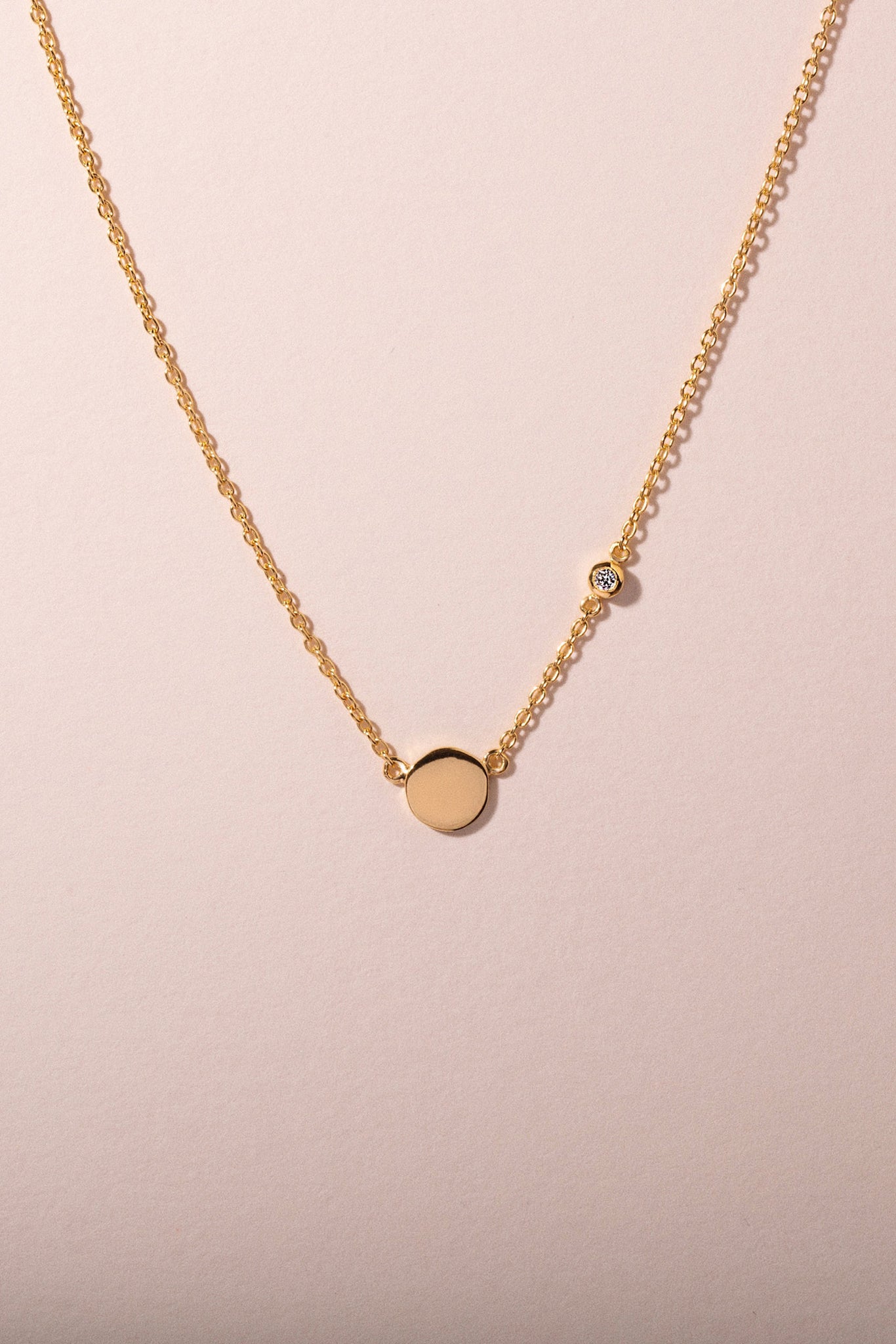 Circle and diamond necklace women - Galore jewelry