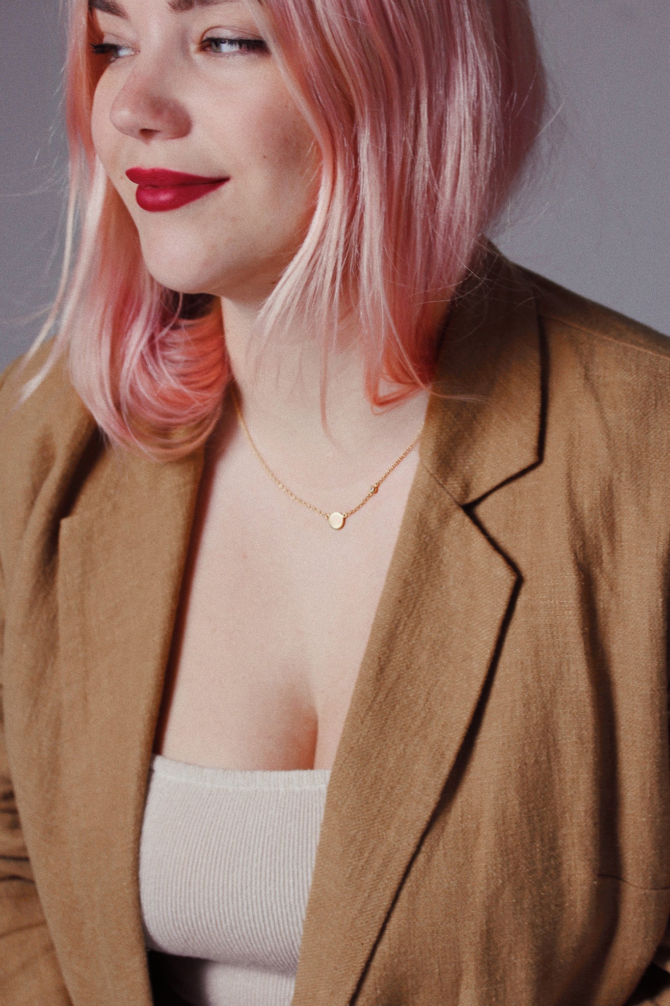 Circle and diamond necklace women - Galore jewelry