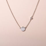 Circle and diamond necklace women - Galore jewelry