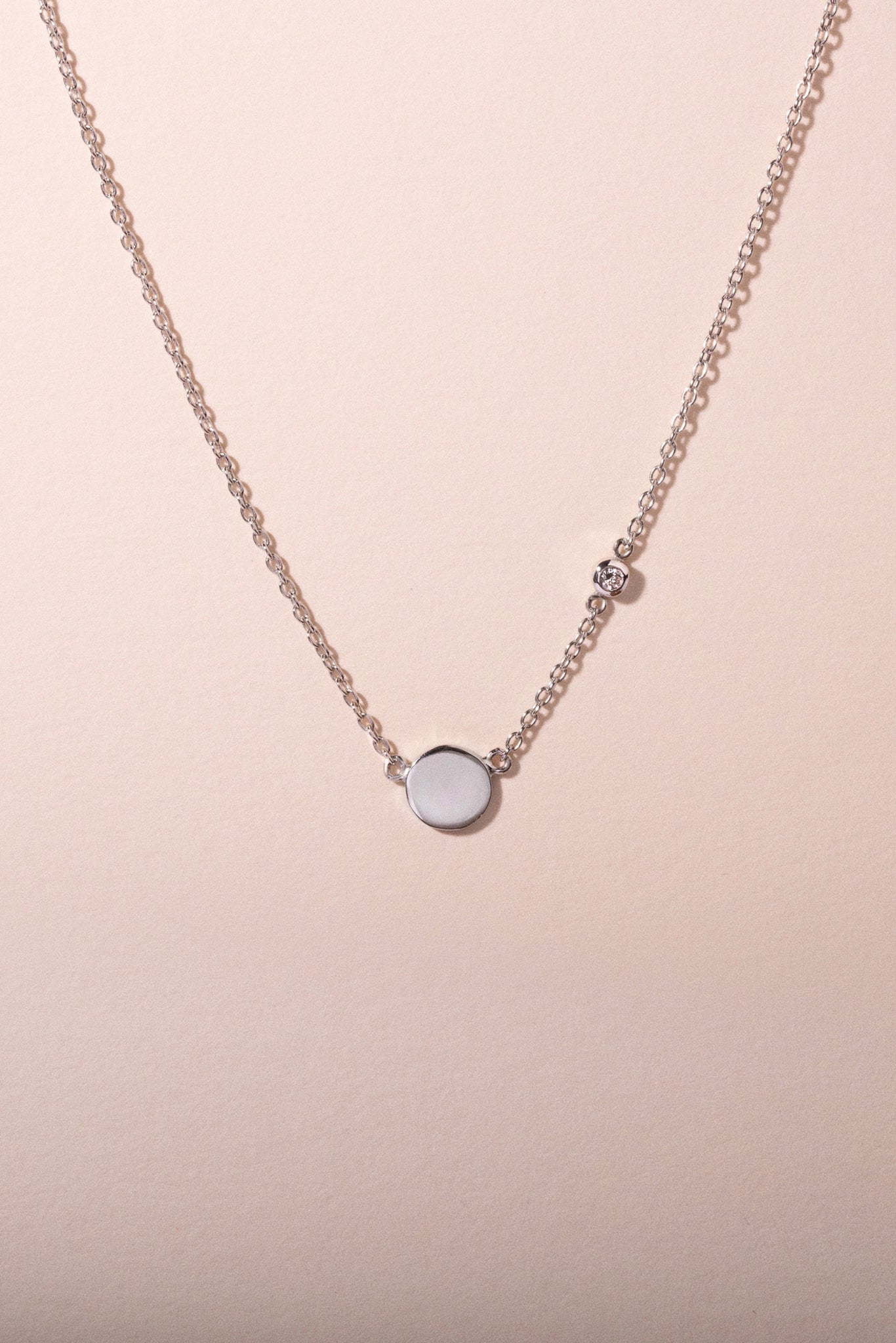 Circle and diamond necklace women - Galore jewelry