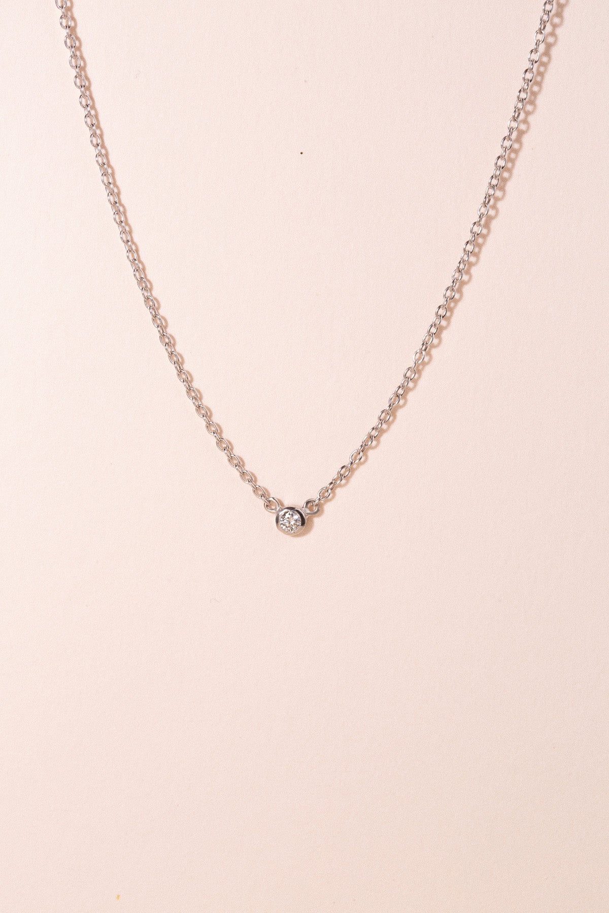Single diamond necklace petite - Galore jewelry