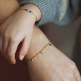 Figaro Gem Drops blue bracelet women