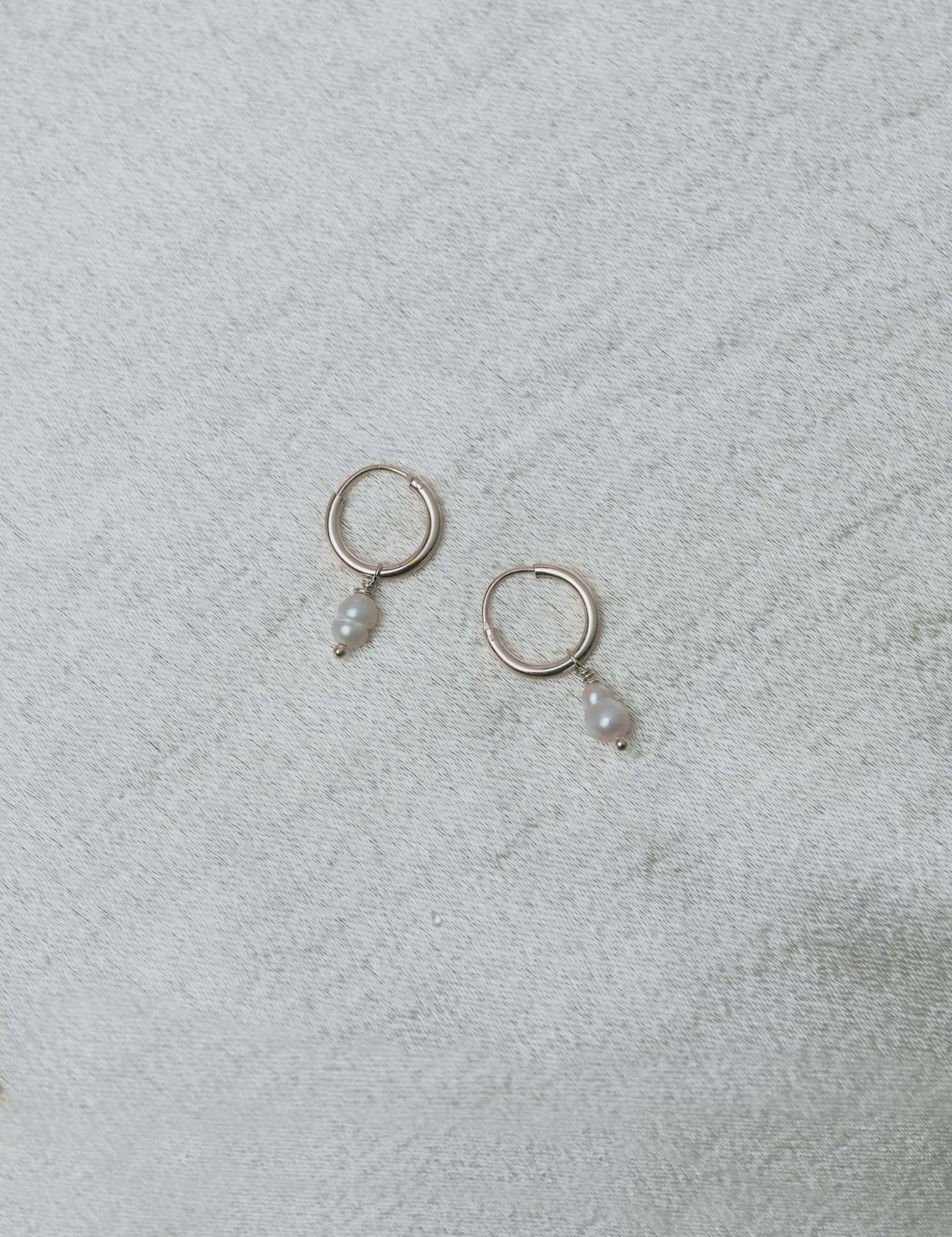 Pearl hoop earrings