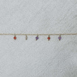 Figaro Gem Drops red bracelet petite