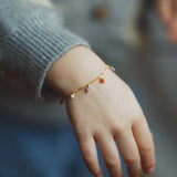 Figaro Gem Drops red bracelet petite