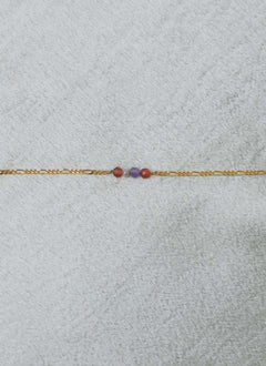 Figaro Gem red bracelet baby