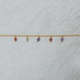 Figaro Gem Drops red bracelet petite