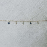 Figaro Gem Drops blue bracelet petite