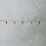 Figaro Gem Drops red bracelet women