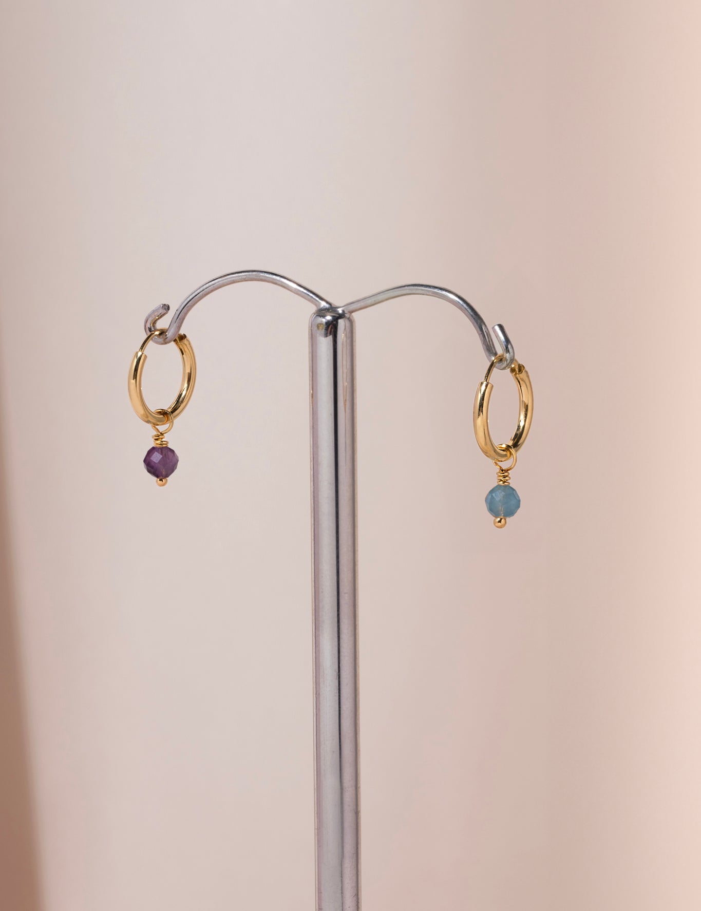 Birthstone hoop earrings