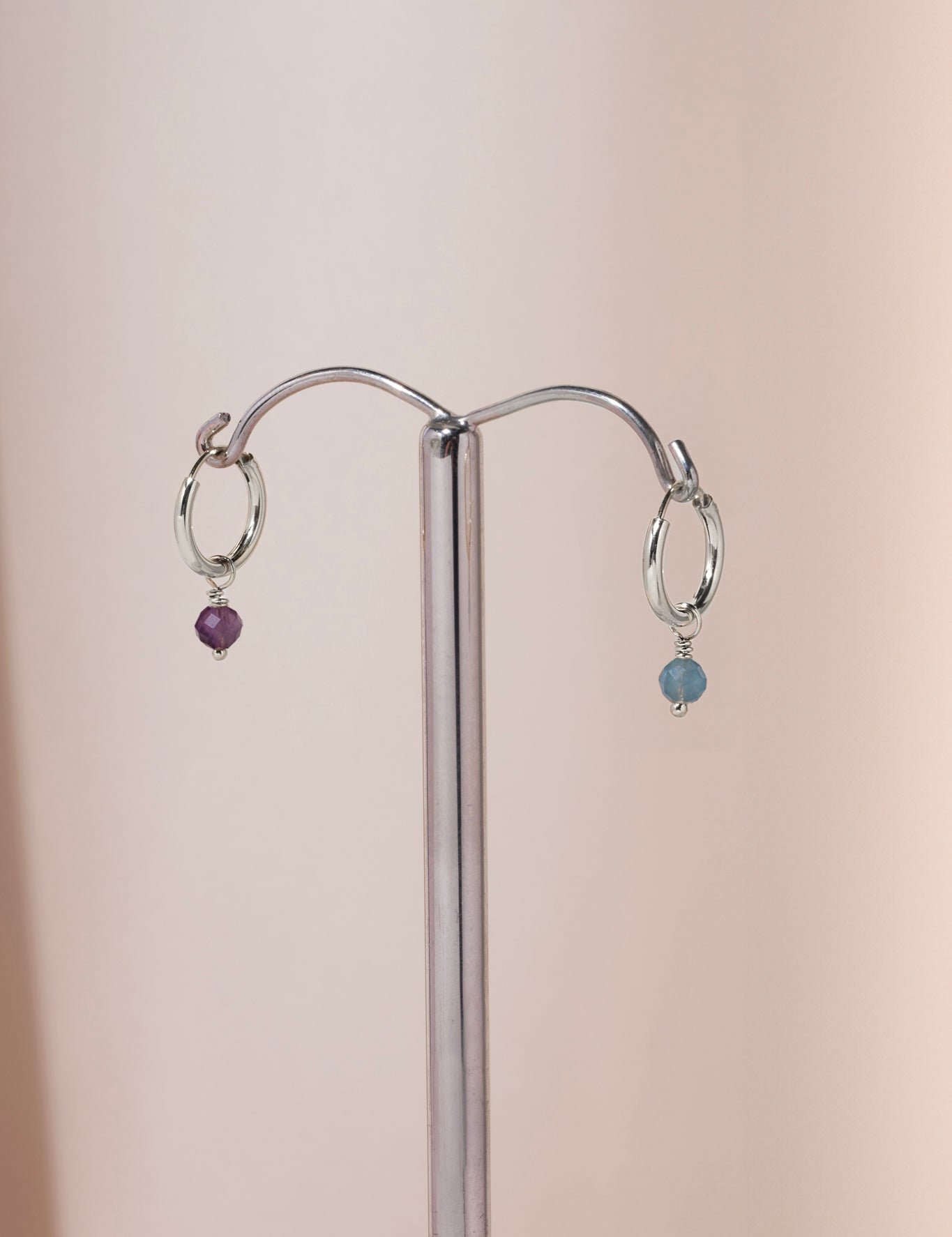 Birthstone hoop earrings