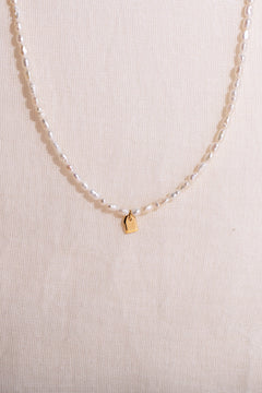 Pearl & Tag necklace women - Galore jewelry