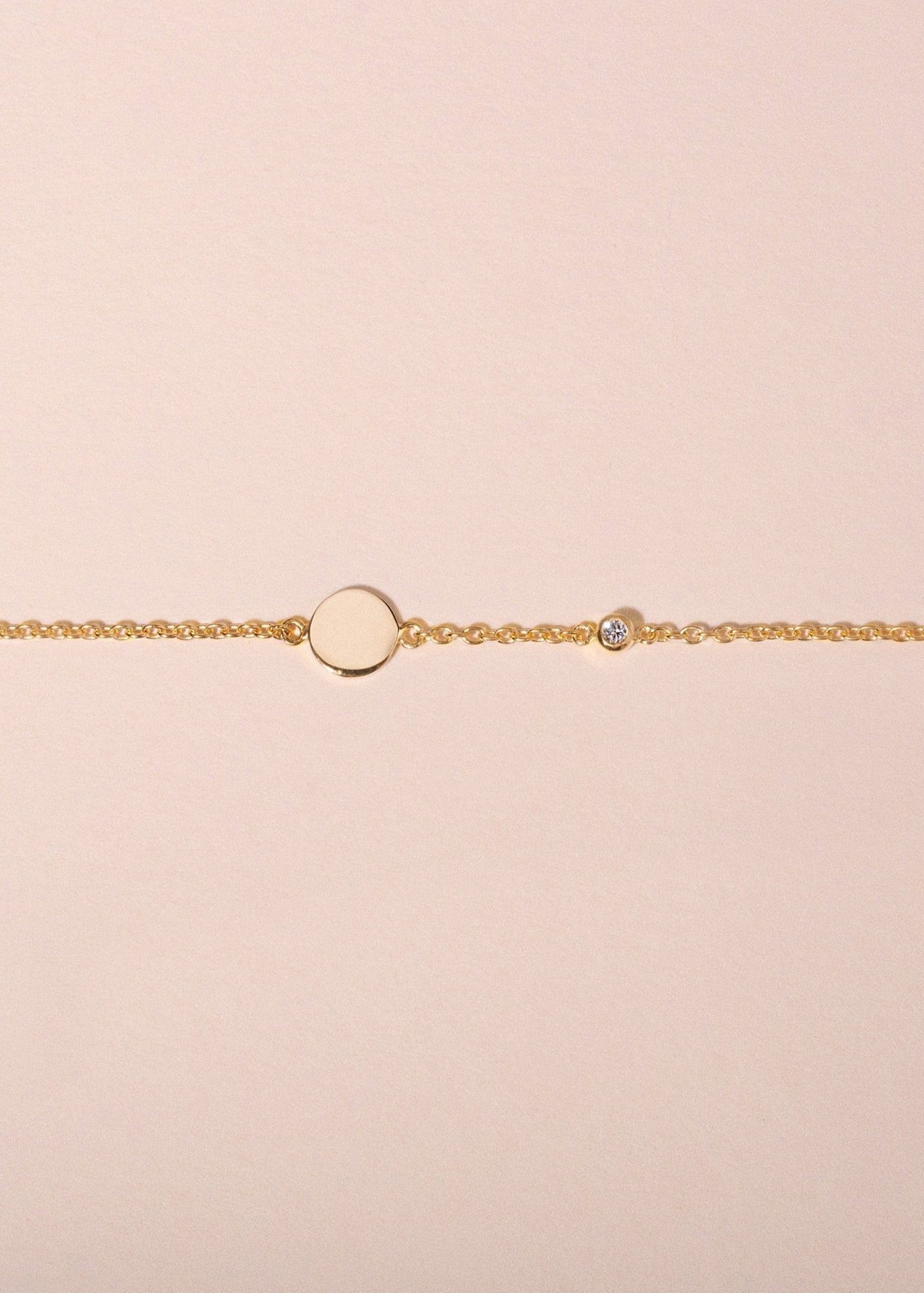 Circle and diamond bracelet baby - Galore jewelry