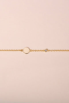 Circle and diamond bracelet petite - Galore jewelry