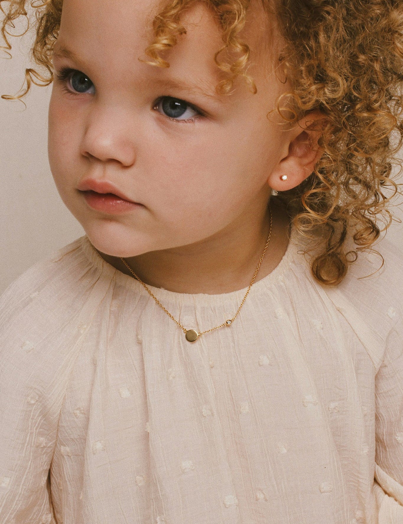 Circle and diamond necklace baby - Galore jewelry