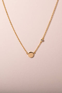 Circle and diamond necklace women - Galore jewelry