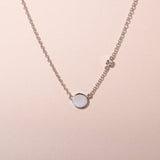 Circle and diamond necklace petite