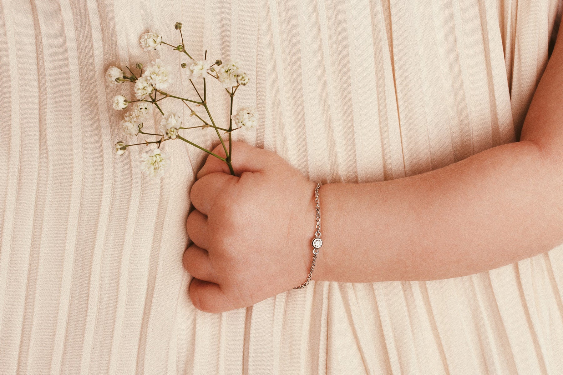 Single diamond bracelet baby - Galore jewelry